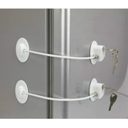 2 Pack Refrigerator Door Locks Dorm Freezer Door Lock and Child Safety Cabinet Lock with Strong Adhesive-White