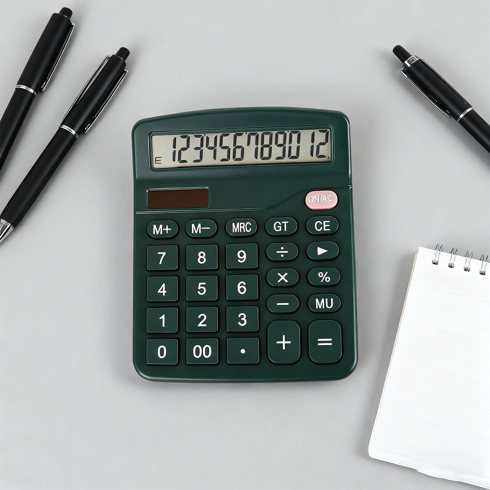 UJMNHYGT Commercial 12 Digit Large Desktop Calculator with LCD Display, Giant Responsive Buttons Solar and Battery Powered, Dual Power Desk Calculator for Home Office Accounting Finance School