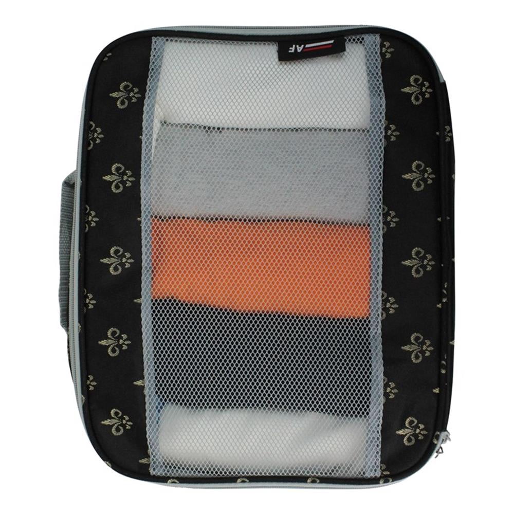 Pemberly Row Traditional Polyester 3 Piece Packing Cubes Set in Brown
