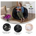 Oversized Black Furry Bean Bag Chair for Kids and Adults