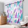 thumbnail image 2 of Yayeee Window Curtains Light Filtering 63"x42" Grommet Panel Pair Home Living Room Decor, Purple Drawing, 2 of 7