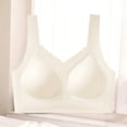 thumbnail image 4 of Zpanxa Wireless Bras for Women Seamless Push-up Wide Straps Lace Trim Everyday Bra White 38BC, 4 of 5