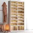 thumbnail image 6 of Folding Shoe Cabinet | 4- Rows 9 Tiers Shoe Shelf Cabinet With Doors | 36 Pairs, Freestanding Collapsibles Storage Organizer For Closet, Bedroom, Entryway, Steel Frame, 6 of 7