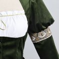 thumbnail image 4 of NordicNest Womens Gothic Dress Corset Party Long Sleeve A Line with Belt for Halloween Themed Party Green,XL, 4 of 8