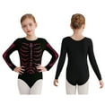 thumbnail image 6 of Aislor Gymnastics Leotard for Girls Rhinestone Jumpsuit Long Sleeve Athletic Dance Bodysuit Hot Pink 16, 6 of 7