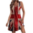 thumbnail image 2 of Fridja Liquidation Hauts d'Entraînement pour Femmes Robe d'Été Décontractée Imprimée Sans Manches avec Poches Manteau (Rouge, TG), 2 of 5