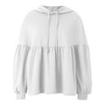 thumbnail image 4 of adviicd Womens Oversized Hoodies Sweatshirts Casual Lantern Long Sleeve Drawstring Peplum Hem Loose Pullover Tops (White, XXL), 4 of 6