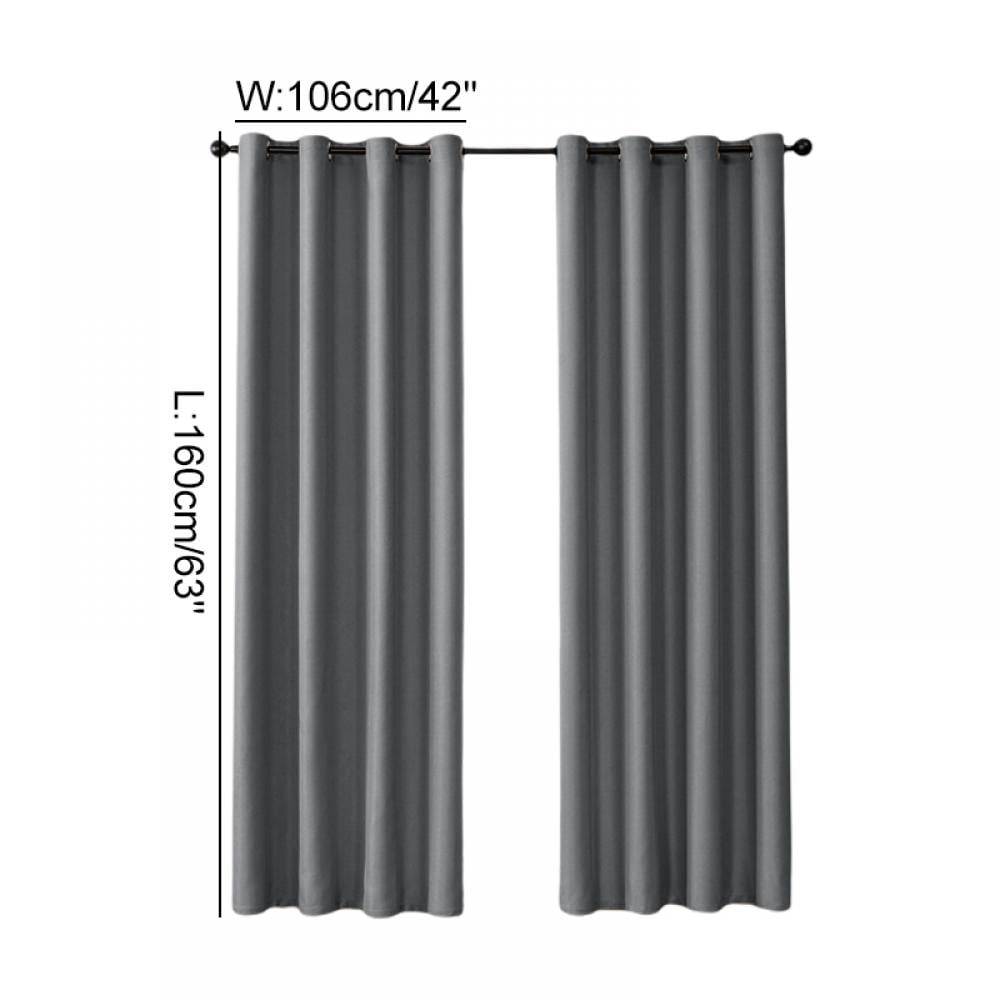 Slechte factor Hover waterval Summark Gray Blackout Curtains 63 Inches Long for Living Room - Grommet  Room Darkening Thermal Insulated Light Grey Curtain Drapes for Bedroom,  Grey, 1 Panels, 42W x 63L - Walmart.com