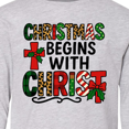 thumbnail image 4 of Inktastic Christmas Begins with Christ Religious Holiday Long Sleeve Youth T-Shirt, 4 of 5