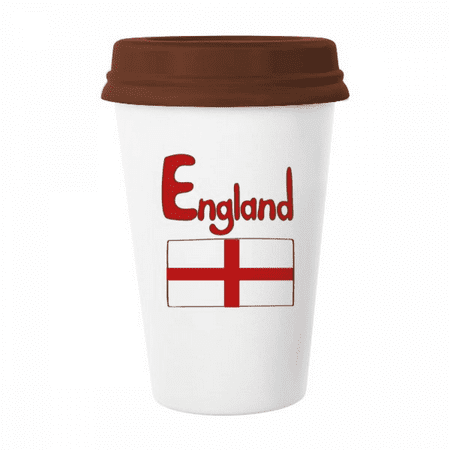 

England National Flag Red Pattern Mug Coffee Drinking Glass Pottery Cerac Cup Lid