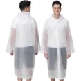 thumbnail image 4 of Rain Ponchos for Adults Reusable, 2 Pcs Raincoats Emergency for Women Men with Hood and Drawstring, 4 of 8