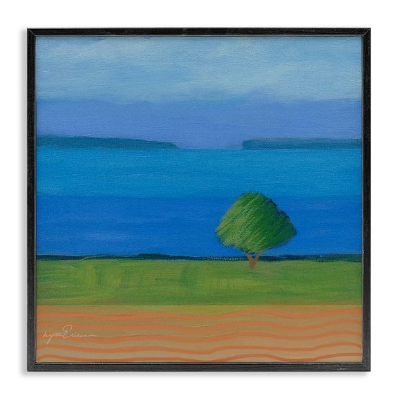 Stupell Industries Coastal Lone Tree at Spring Cove Black Framed Giclee Art, 12 x 12, by Lynn Ericson Fine Art