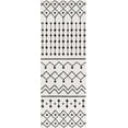 thumbnail image 4 of Hauteloom Ringwood Boho Moroccan Geometric Shag Area Rug for Living Room, Bedroom, Dining Room - Bohemian, Transitional - High Pile - Black and White, Charcoal - 7' 10", 4 of 13