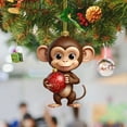 thumbnail image 1 of Christmas Tree Pendant Tree Monkey Pendant Christmas Chain for Hanging Stained Glass Paper Christmas Decorations for Home Small Stain Glass Birds on A Wire Hanging Decorations for Window, 1 of 3