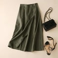 thumbnail image 2 of Womens Midi Skirts with Pockets A-Line Casual High Waist Elastic Western Flowy Skirts for Women Army Green XXL, 2 of 6