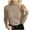 Khaki, variant on UJNDER Ribbed Pullover Sweater for Women Turtleneck Elegant Knitted Long Sleeve Slim Fit Autumn Winter Blue One Size