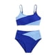 thumbnail image 4 of Tankini para mujer, bikini liso sin espalda, de dos piezas, estilo vendaje, para playa, dos piezas, tankini, 2 piezas, 4 of 4