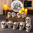 thumbnail image 2 of 10 Pcs Halloween Realistic Skull Decorations, Gothic Human Skeleton Head Halloween Decorations Gothic Decor Spooky Home Decor, Premium Plastic Material & Lifelike Design for Haunted House, Holiday, 2 of 9