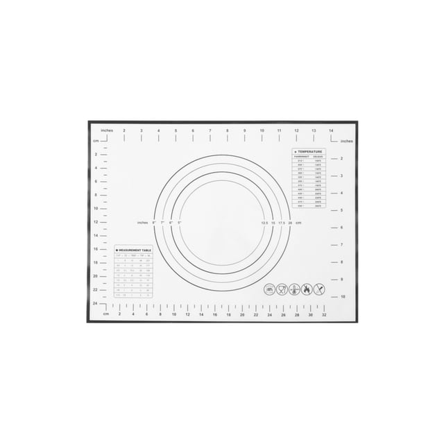 1 Pcs Silicone Baking Mat,Non-Stick Silicone Baking Mats with Measurements,Reusable Cookie Bread Rolling Mats,Kitchen Counter Kneading Cooking Board Mat,for Pizza Cookies Fondant Making,Black