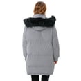 thumbnail image 5 of DODOING Women's Down Jackets and Coats Thickened Warm Jacket with Hood Mid Length Parkas Puffer Jackets Gray#2XL, 5 of 6