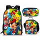 thumbnail image 1 of MINISO Pokemon Pikachu Anime 3Pcs/Set Backpack Student School Shoulder Bag Kids Cute Travel Backpack Children Birthday Gift, 1 of 4