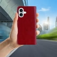 thumbnail image 2 of Wallet Case for iPhone 16/ Apple 16 6.1" with Card Slot Holder Kickstand, Glitter Bling Diamond Rhinestone Owl PU Leather Flip Folio Cover with Wrist Strap for Apple iPhone 16 MTY-Red, 2 of 14