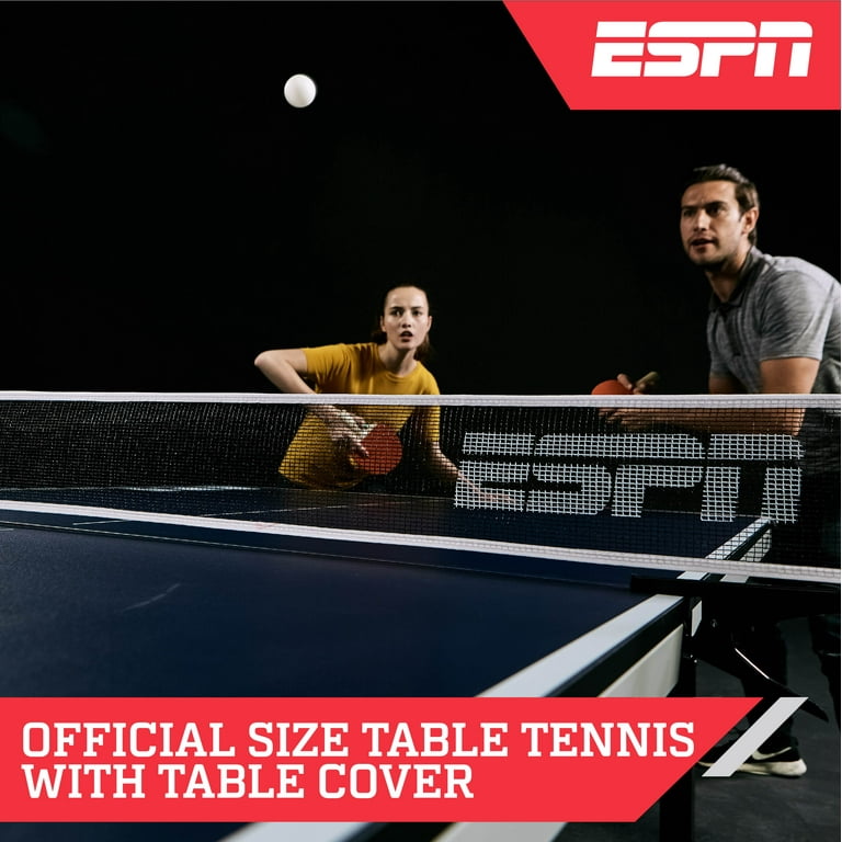 ESPN Official Size 2 Piece 15mm Indoor Quick Match Table Tennis Table, Blue  