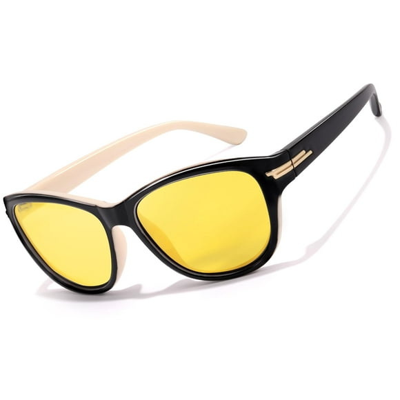 Gafas de visión nocturna LVIOE amarillas polarizadas para hombres y mujeres