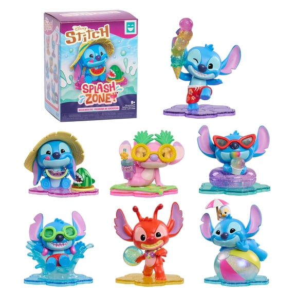 Happy Haul Disney Stitch Splash Zone Designer Figs Blind Box Surprise Toys, Drop 2, 4-Inch Connectable Figures with Bases and Accessories by Just Play, Short-Run Drop, Ages 8