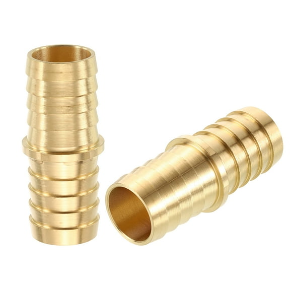 2 Pack Brass Hose Barb Adapter, 7/8" Barb for Automotive, Fluid Transfer, Home Gardening, Water Treatment