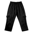 thumbnail image 5 of DayScoop Mens Solid Color Pants Casual Trousers Fashion Summer Drawstring Elastic Waist Multi-Pocket Work Capri Pants, 5 of 6