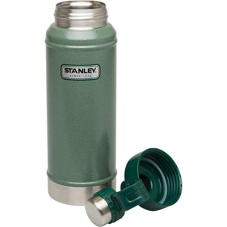 STANLEY 25 oz Hammertone Green Double Wall Vacuum Insulated Solid Print  Stainless Steel Water Bottle with Wide Mouth Lid 