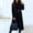 Black, variant on Women's Winter Lapel Double Breasted Office Work Long Wool Spring Fall Pea Coat Overcoat Light Blue M