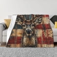 thumbnail image 1 of Balery American Flag Deer Art Manta de Franela con Dibujo, Lujo Ultra Suave y Cálido, Antipelusa y Resistente a las Arrugas para Cama, Sofá, Camping -60"x50", 1 of 6