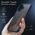 thumbnail image 4 of JETech Matte Case for iPhone 16 6.1-Inch, Shockproof Military Grade Drop Protection, Frosted Translucent Back Phone Cover, Anti-Fingerprint (Storm Blue), 4 of 6