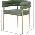 thumbnail image 3 of Meridian Furniture Brielle Green Boucle Fabric Dining Chair (Set of 2), 3 of 6