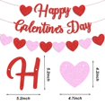 thumbnail image 2 of Banner Happy Galentines Day con purpurina en forma de corazón rojo y rosa, 2 of 7