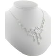 thumbnail image 2 of Filigree Butterfly with Genuine Rainbow Moonstone Cascading Drops 18" Sterling Silver Necklace, 2 of 2