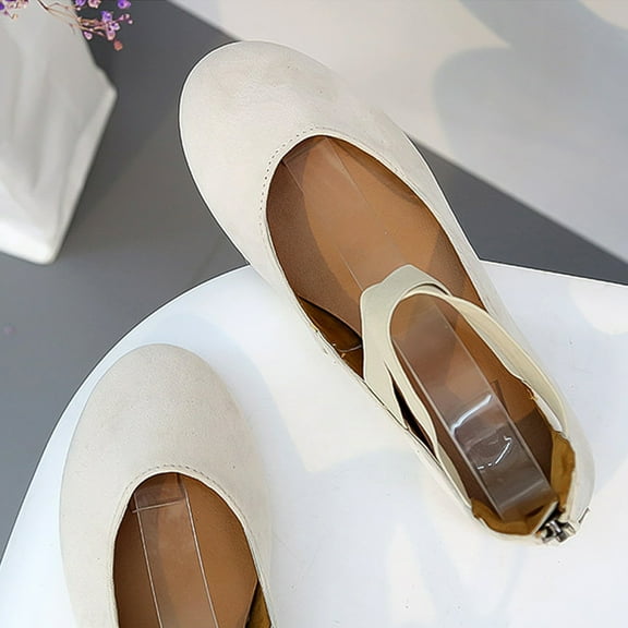 GOOHOCHY Women Casual Shoes Fashion Velvet Fabric Breathable Comfortable Sneakers with Flat Sole Beige 9 039 Inch