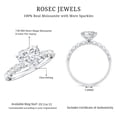 thumbnail image 6 of Rosec Jewels Heart Shape Moissanite Solitaire Engagement Ring with Side Stones (7 mm, D-VS1 Grade), 18K White Gold, US 10.00, 6 of 7