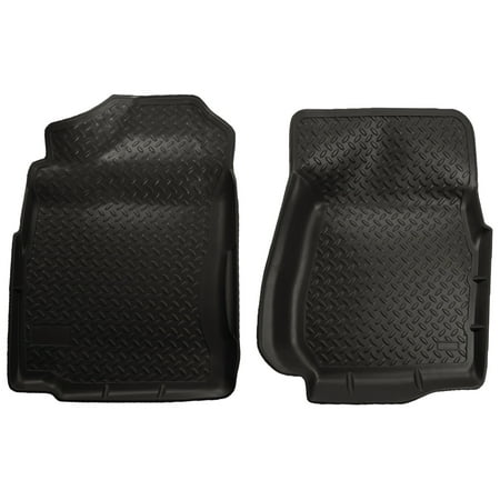 Husky by RealTruck Classic Style Series Front Floor Liners Black Compatible with 99-07 Silverado/Sierra 1500 Standard Cab