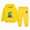 T025-Yellow, variant on Zuwimk Toddler Boy Girls Sweat Suit Set - 2 Piece Soft Graphic Print Long Sleeve Pullover Hoodies and Athletic Jogger Sweatpants Outfits(T025-Yellow)