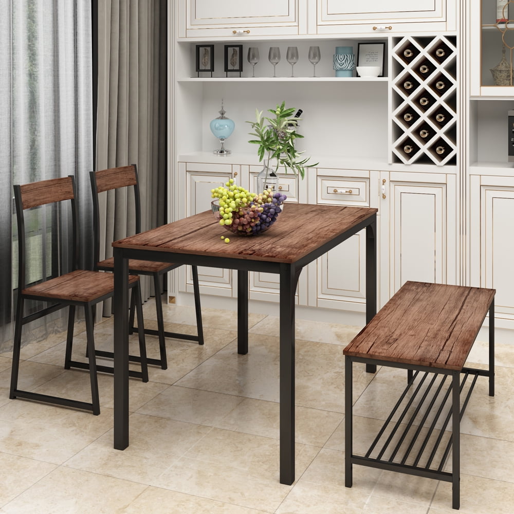 Dining Table Set for 4, Counter Height Kitchen Table Set with 2 Chairs