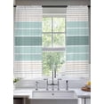 thumbnail image 3 of Teal Aqua Stripes Semi Sheer Curtains 63 Inch Length 2 Panels Set, Modern Ombre Abstract Aesthetics Sheer Kitchen Curtain Privacy Voile Window Curtain for Living Room Bedroom Rod Pocket Drapes, 3 of 7
