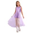 thumbnail image 1 of renvena Robe Maxi à Paillettes pour Filles, Barboteuse Sans Manches en Chiffon pour Enfants, Concours, Mariage, Fête, Demoiselle d'Honneur, Lavande 10, 1 of 7