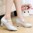 thumbnail image 4 of IUJSOY Mary Jane Shoes for Women Low Kitten Heel Trendy Shoes Dance Shoes Closed Round Toe Pumps, 4 of 4