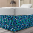 thumbnail image 1 of Floral Bed Skirt, Daisy Cartoon Motifs Colorful Simplistic Style Drawing Illustration, Elastic Bedskirt Dust Ruffle Wrap Around for Bedding Decor, 4 Sizes, Deep Sky Blue Multicolor, by Ambesonne, 1 of 2