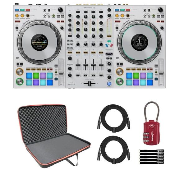 Pioneer DJ DDJ-FLX10-W 4-Channel DJ Controller White with Hard-Shell Bag Package