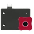 thumbnail image 4 of Cerradura inteligente con huella dactilar para el hogar, gabinete de aleación de aluminio, cerradura eléctrica pequeña para cajón de gabinete, forma de flor, color rojo, 4 of 5