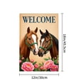 thumbnail image 4 of Amhnf Welcome Horses And Flowers Garden Flag For Home Outdoor Garden Yard Decor 12x18 inch, 4 of 5